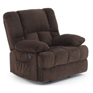 English Elm Oversized Rocking Rocker Recliner Chair with Ergonomic Support, Tool-Free 5-Minute Assembly Comfort Chocolate T3623P380999