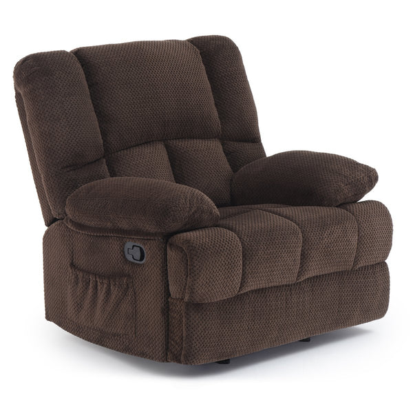 English Elm Oversized Rocking Rocker Recliner Chair with Ergonomic Support, Tool-Free 5-Minute Assembly Comfort Chocolate T3623P380999