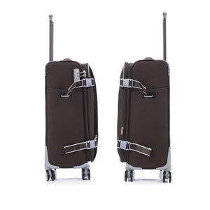 English Elm Softside Expandable Spinner Luggage Set Four Piece Lightweight Travel Collection Coffee T3292P343882