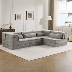 English Elm Compression Boneless Modular Sofa Bed - Versatile, Plush 4-Seater With Pillows, No Assembly Needed! W3723S00032