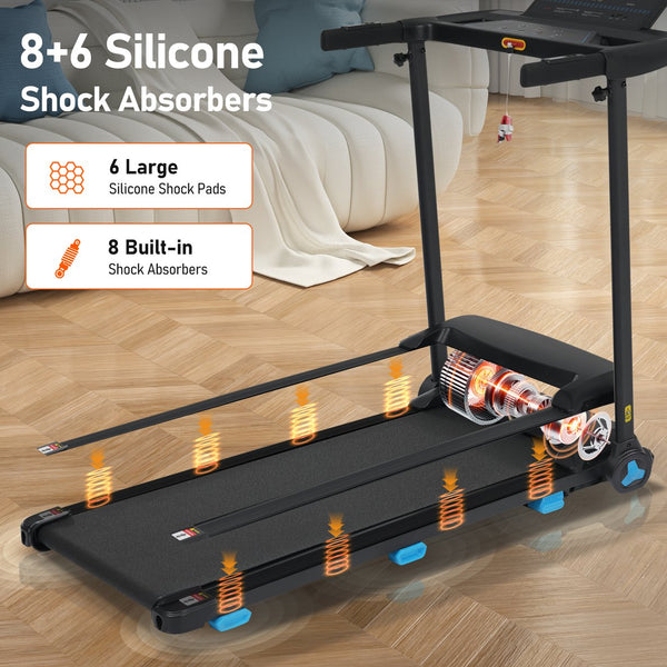 English Elm Treadmill Foldable Home Gym with 3hp Motor Incline Cushioned Belt and Bluetooth Speaker N728P337620B