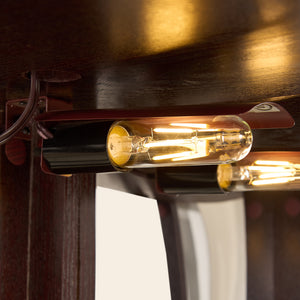 English Elm Lighted Corner Curio Cabinet With Adjustable Shelves, Carved Cherry Finish, Ideal For Home Display W1758P300127