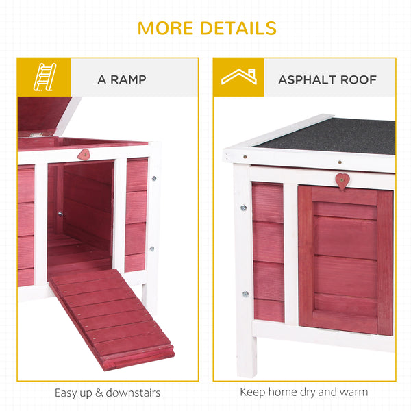 English Elm Pawhut Outdoor Wooden Rabbit Hutch Waterproof Roof Raised Floor Small Pet Shelter W2225P173738