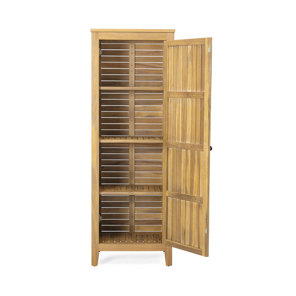 English Elm Christopher Knight Home® - Whitney Acacia Wood Cabinet Teak Finish — Durable Indoor/Outdoor Storage 62" Tall, Easy Assembly, Spacious N775P177407T