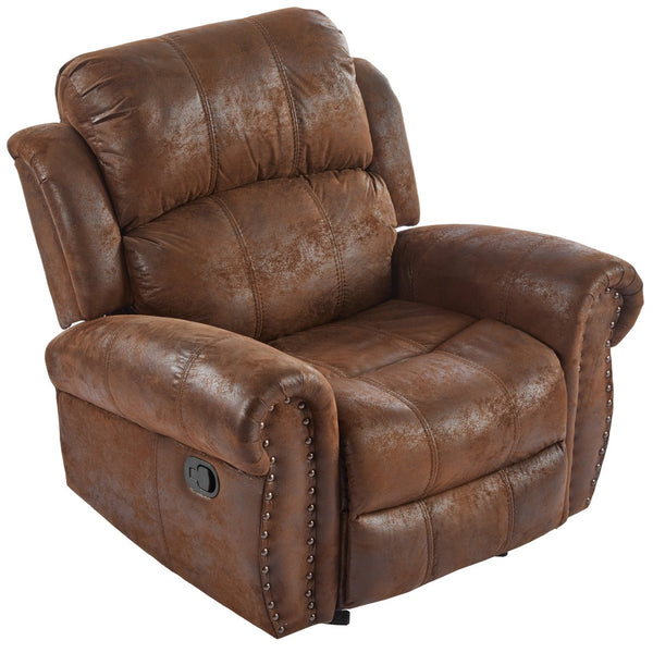 English Elm Christopher Knight Home® - 40.75" Wide Suede Manual Glider Recliner Chair with Rolled Arms, Microfiber Comfort & Infinite Positions Brown N763P264499D
