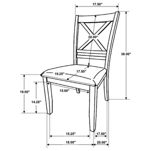 English Elm Evanston Farmhouse X-back Dining Chairs White Hardwood Set with Gray Upholstered Seats B062P441454