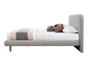 English Elm Cleo Boucle Upholstered Eastern King Bed Low Profile Frame for Primary Bedroom B2756S00037
