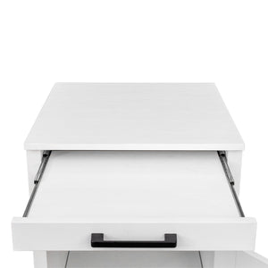 English Elm White Modular Wine Bar Cabinet with Hutch, Buffet Storage Shelf Drawer Cupboard for Dining Room W331P195808