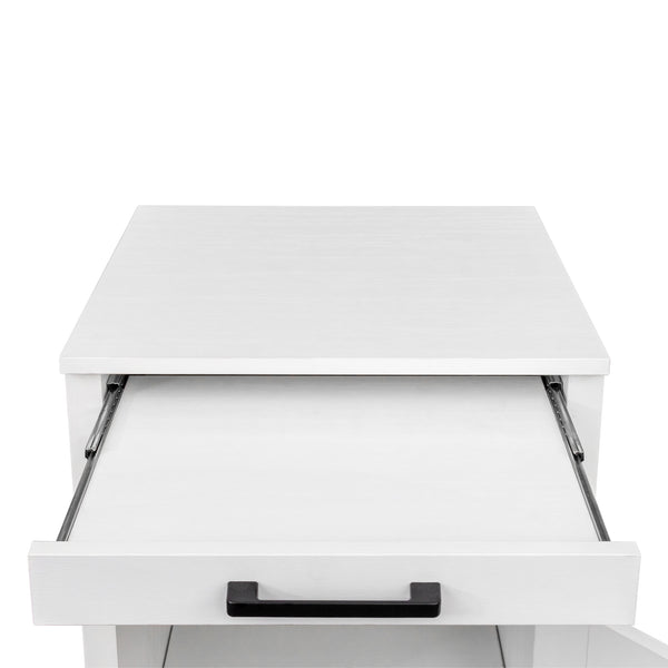 English Elm White Modular Wine Bar Cabinet with Hutch, Buffet Storage Shelf Drawer Cupboard for Dining Room W331P195808