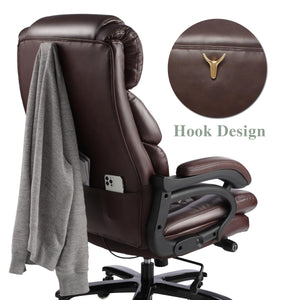 English Elm 500lbs Capacity Executive Office Chair Wide Spring Seat Ergonomic Support for Big Tall Users W5201P418151