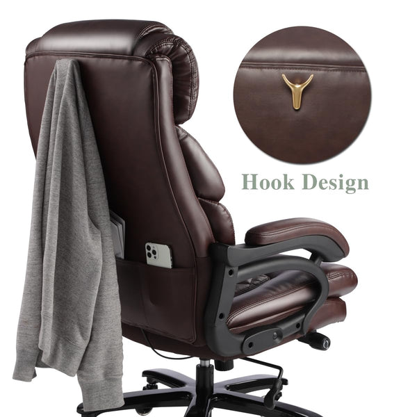 English Elm 500lbs Capacity Executive Office Chair Wide Spring Seat Ergonomic Support for Big Tall Users W5201P418151