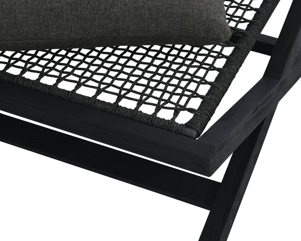 Sunpan Bari Outdoor Stool - Stylish Teak & Aluminum Design for Modern Patios and Relaxing Spaces Charcoal / Gracebay Grey