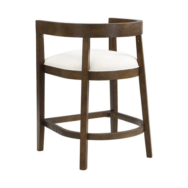 English Elm Christopher Knight Home® - Rubberwood Counter Stool Set of 2 with Upholstered U-Shaped Seats, Cutout Barrel Back, Eco Wood Finish Beige N771P197028T