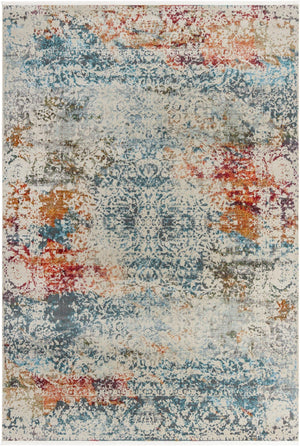 Unique Loom Baracoa Panamericana Machine Made Medallion Rug Cream, Blue/Orange/Red/Gray/Gold 10' 0" x 14' 1"