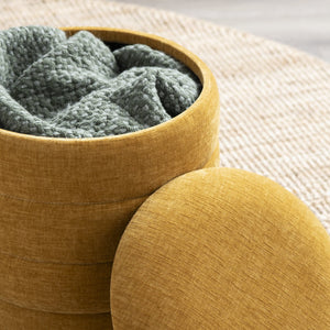 Crestview Collection Modern Storage Ottoman - Stylish Chenille Furniture For Living Room, Bedroom & Entryway Organization Yellow Mdf Evfzr3996spc