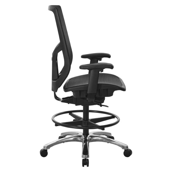OSP Home Furnishings Progrid Mesh Back Drafting Chair with Lumbar Support for Studio and Standing Desk Use 99583MDC-3