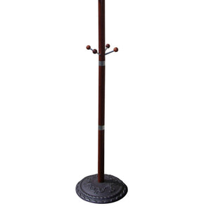 English Elm 73" Tall Chrome and Wood Coat Rack with 60 lb Capacity, Composite Wood Finish, Elegant Entryway Organizer Cherry B072115912