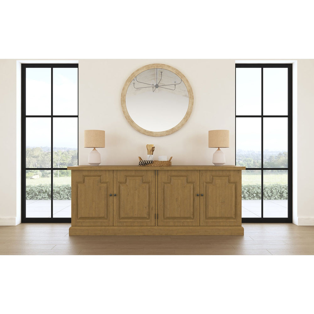 English Elm Allende Pine Sideboard with Four Raised Panel Doors for Farmhouse Dining Rooms B062P441297