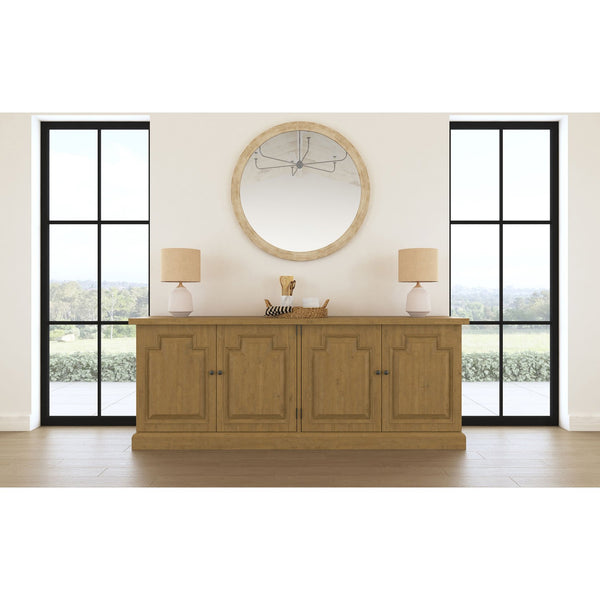 English Elm Allende Pine Sideboard with Four Raised Panel Doors for Farmhouse Dining Rooms B062P441297