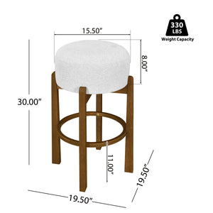 English Elm Christopher Knight Home® - Vera Wooden Barstools Set Of 4 - Dark Walnut Frame With Ivory Upholstery For Stylish Comfort N775P333869D-S4