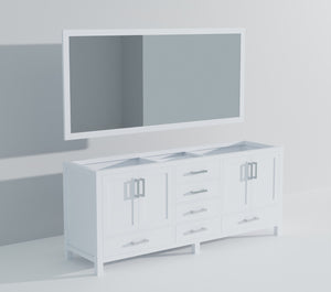 English Elm White Double Bath Vanity With 2 Mirrors - Elegant 80" Storage Solution For Timeless Bathroom Style B2731S00559-GIGA