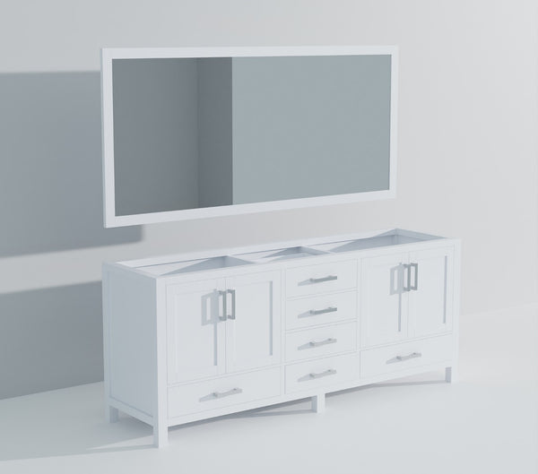 English Elm White Double Bath Vanity With 2 Mirrors - Elegant 80" Storage Solution For Timeless Bathroom Style B2731S00559-GIGA