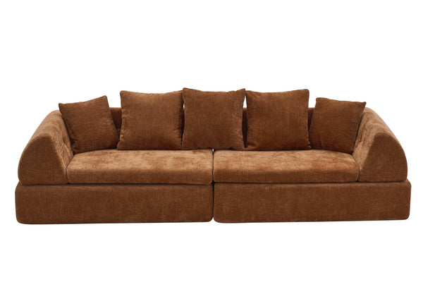 English Elm Cloud Modular Sectional with Ottoman Sink-in Cushions for Relaxed Living Spaces W3728S00010
