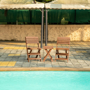 English Elm Coastal Bay Recycled Hdpe Folding Bistro Chair for Patio and Balcony Use Teak B2745P409659
