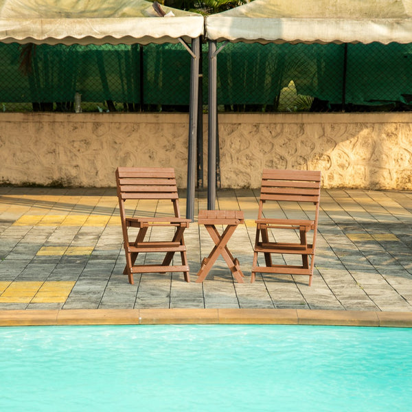 English Elm Coastal Bay Recycled Hdpe Folding Bistro Chair for Patio and Balcony Use Teak B2745P409659