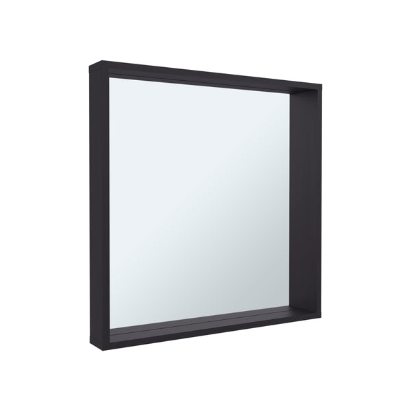 English Elm Dakota Wall-Mounted Medicine Cabinet with Mirror and Shelves, Black Engineered Wood Organizer B200P362002