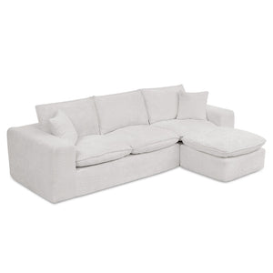 English Elm 107'' Boucle L-shaped Sectional with Reversible Chaise Deep Foam Seat Living Room Beige W1413S00162