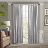 Croscill Classics Avignon Glam/Luxury Pleat Curtain Panel with Tieback (Single) CCL40-0050 Silver