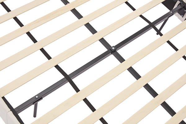 English Elm Harper Tall Upholstered Bed – 54" Headboard, Cream Chenille, Easy Assembly, No Box Spring Needed! B083P227886