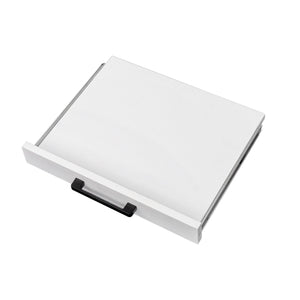 English Elm White Modular Wine Bar Cabinet with Hutch, Buffet Storage Shelf Drawer Cupboard for Dining Room W331P195808