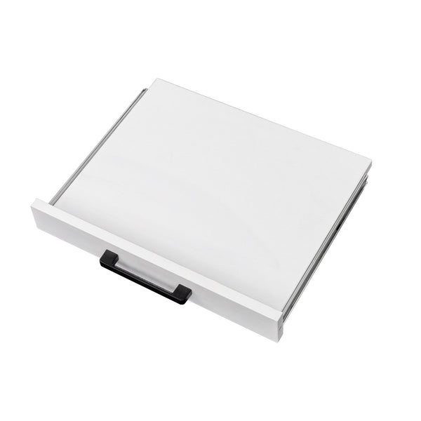 English Elm White Modular Wine Bar Cabinet with Hutch, Buffet Storage Shelf Drawer Cupboard for Dining Room W331P195808