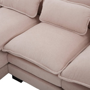 English Elm United We Win U-Shaped Modular Cloud Couch, 110" Chenille Sectional With Memory Foam & Storage W1568S00236-GIGA