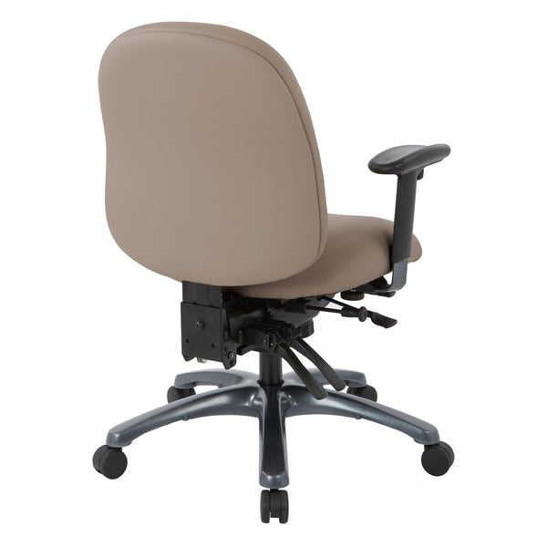 OSP Home Furnishings Multi-function Ergonomic Mid Back Office Chair with Lumbar Support and Titanium Base Stratus 8512-R103