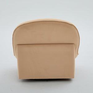 English Elm Swivel Accent Chair Plush Velvet Pumpkin Barrel Silhouette with 360 Degree Metal Base Khaki W3244P392748