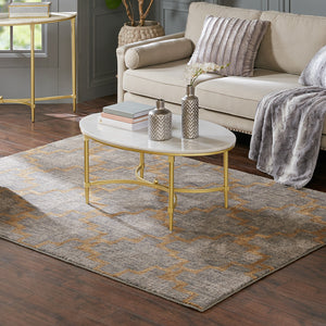 JLA Home Madison Park Signature - Coffee Madison Park Signature Bordeaux Marble Top Coffee Table with Gold Legs — Glam Transitional Centerpiece MPS120-0123