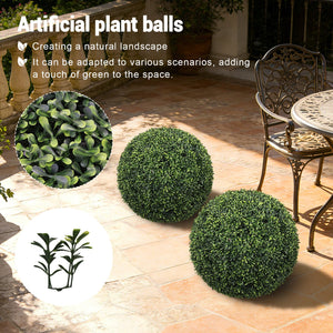 English Elm 18.5in Faux Boxwood Topiary Spheres Uv Stable Outdoor Garden Planter Decor Set of Two W2945P460781