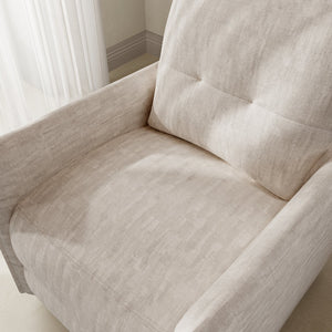 English Elm Chenille Upholstered Push Back Recliner with Metal Frame and Overstuffed Foam Lounger Beige W3568P431428