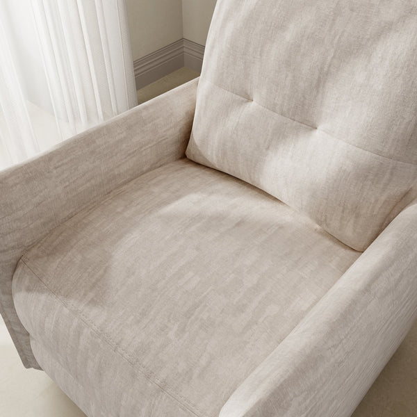 English Elm Chenille Upholstered Push Back Recliner with Metal Frame and Overstuffed Foam Lounger Beige W3568P431428