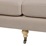 English Elm Alana 88" Lawson Two-Cushion Tightback Sofa, Mink Beige Performance Velvet