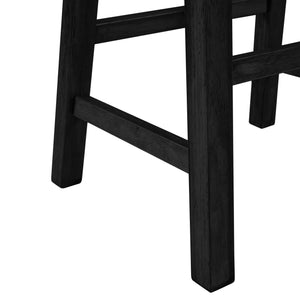 English Elm TOPMAX Rustic 2-Piece Counter Height Wood Stools for Small Spaces, Walnut & Black, Durable 300lb Capacity N717P202397B