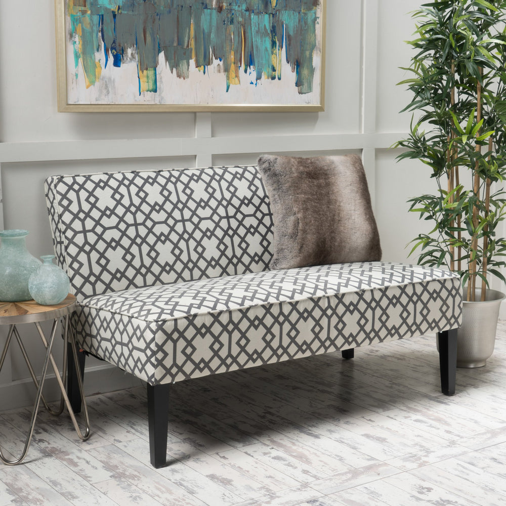 English Elm Christopher Knight Home® - Loveseat - Stylish Grey Fabric Sofa With Geometric Design, Birch Frame, Perfect For Modern Spaces 57659.00GGMT