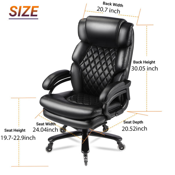 English Elm 500lbs Capacity Executive Office Chair Wide Spring Seat Ergonomic Support Heavy Duty W5201P418157