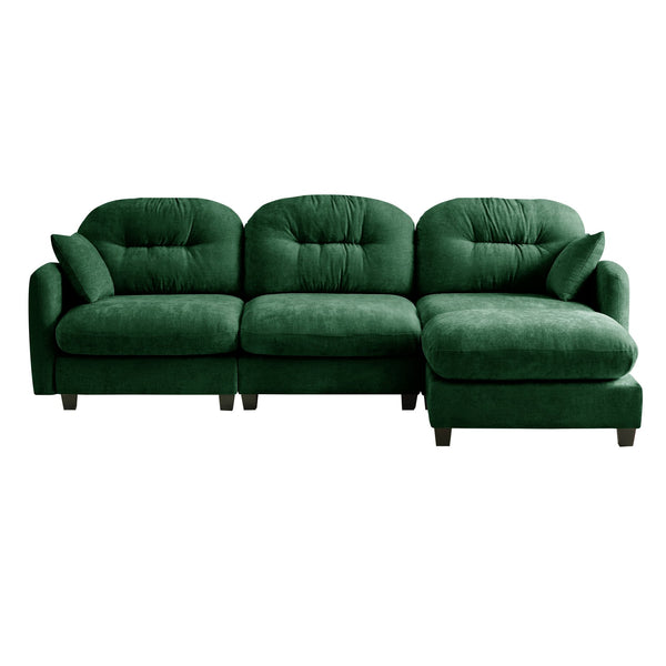 English Elm Modular Sectional L-Shaped Couch With Ottoman - Premium Chenille, Ergonomic Design For Versatile Comfort W714S01398