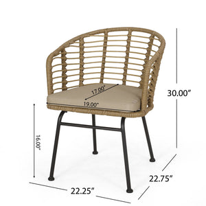 English Elm Randy Outdoor Woven Rattan Accent Chair Set of Two for Patio or Balcony Use N769P334784A