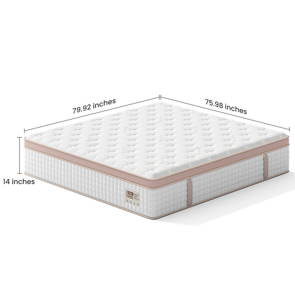 English Elm 12 Inch King Hybrid Mattress Gel Foam Pocket Springs Firm Support Cool Sleep B2716P415699