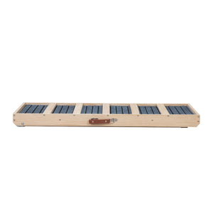 English Elm 39" Folding Pinewood Pet Ramp with Non-slip Surface and Adjustable Height for Dogs W2181P357575